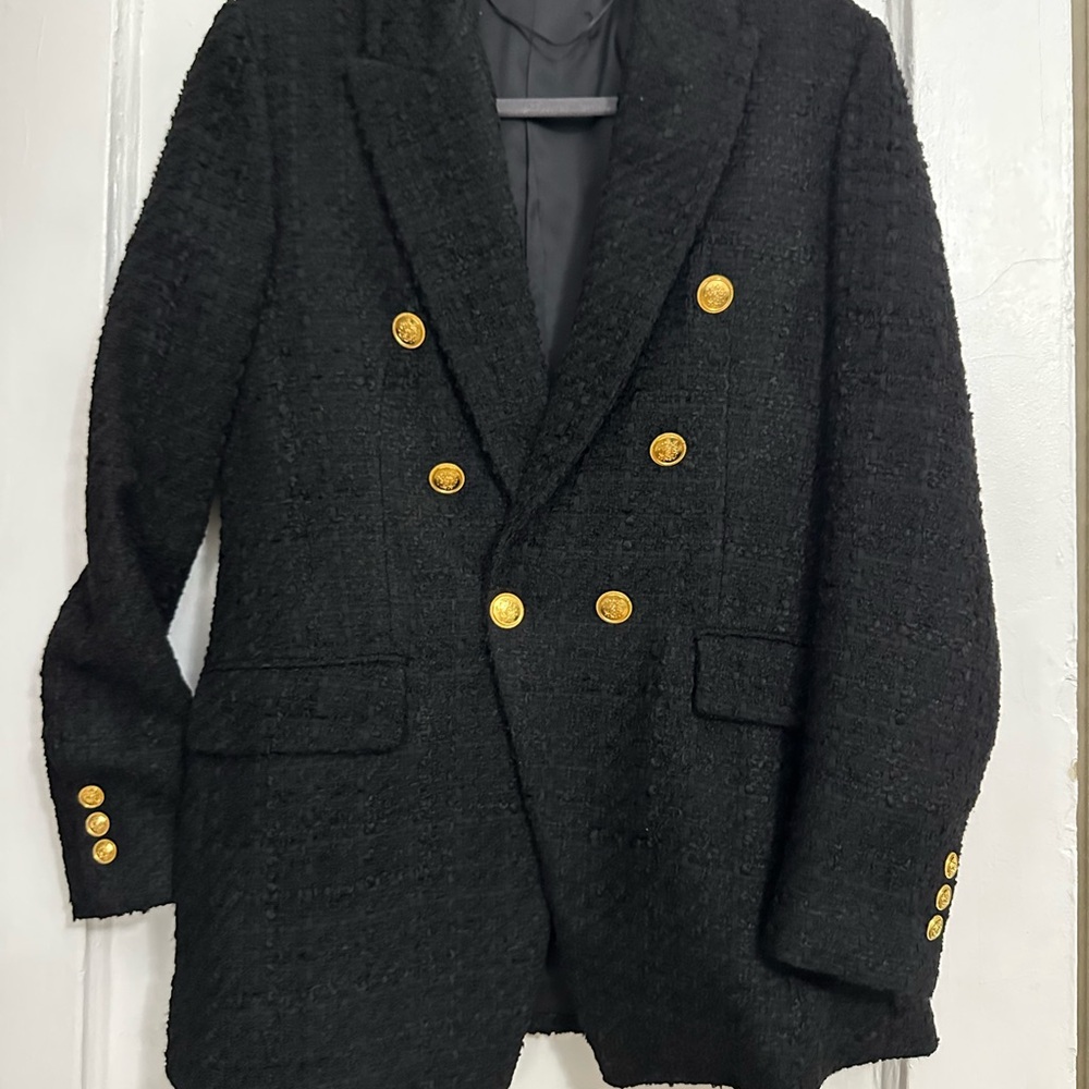 NWOT ZARA Black Tweed Blazer